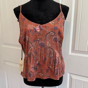 Idyllwind Rust Paisley Fringe Tank Top